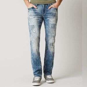 Salvage Havoc Straight Slim Men’s Jeans Distressed‎ Light Acid Wash Ripped  32R